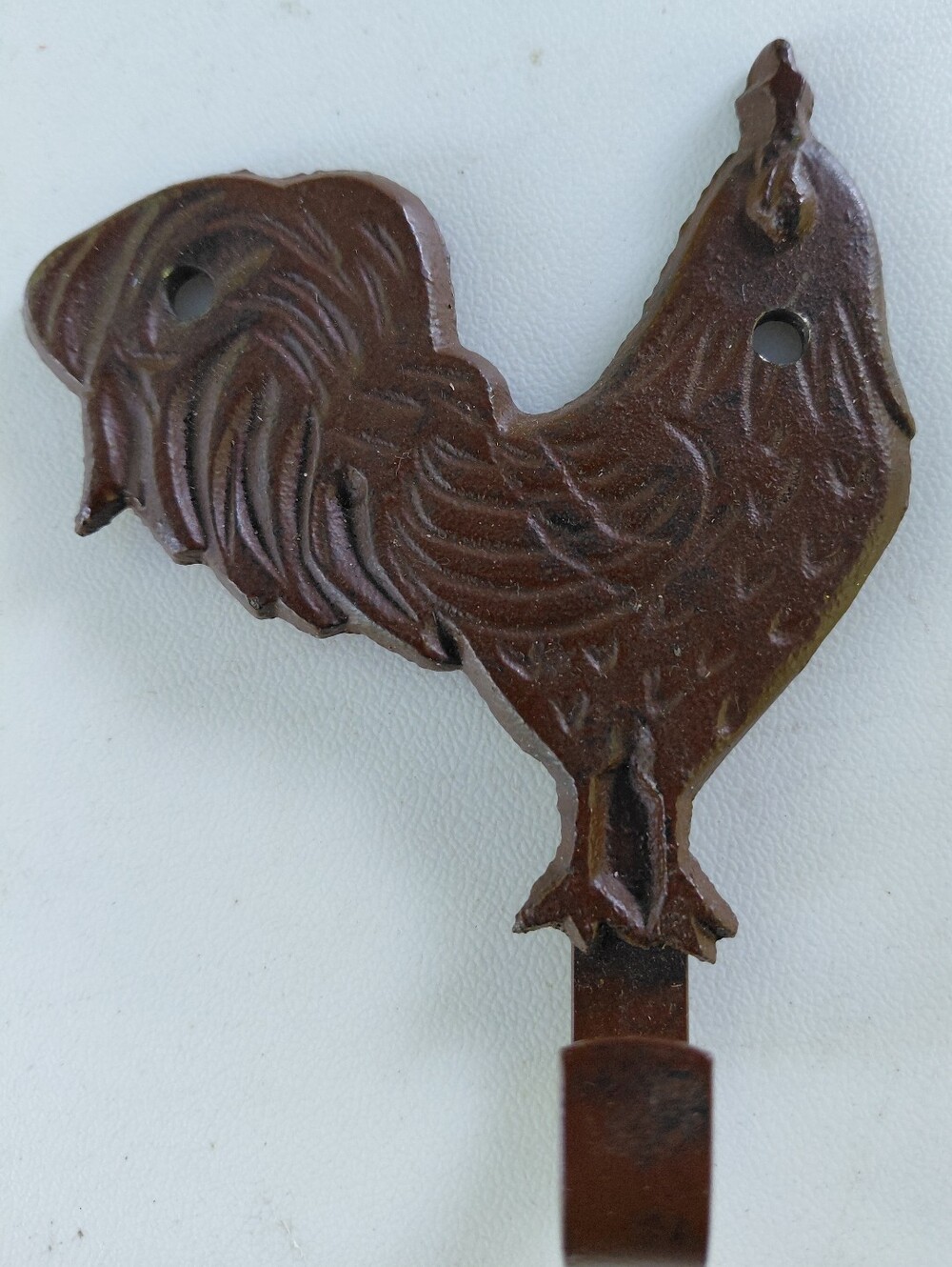 Brown Rooster Wall Hook - Decorative Pet Bird Accent
